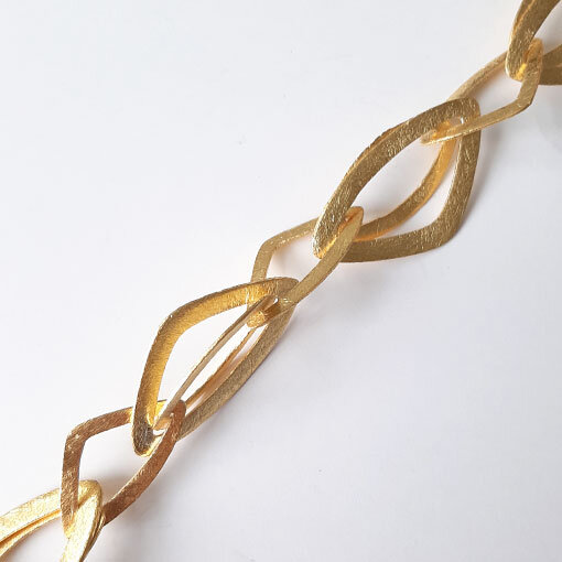 Silberkette 40 x 25mm / 1cm / gold