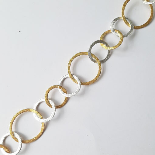 Silberkette 23mm / 1cm / bicolor