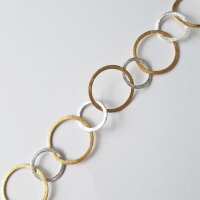 Silver Chain by the meter 26mm / 1cm / bicolor