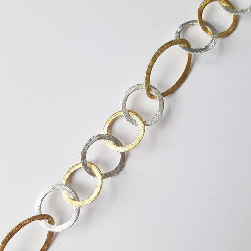 Silberkette 25 x 15mm / 1cm / bicolor