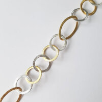 Silberkette 25 x 15mm / 1cm / bicolor
