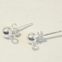 Stud Earring 5mm / 10g / approx. 24 pieces / silver