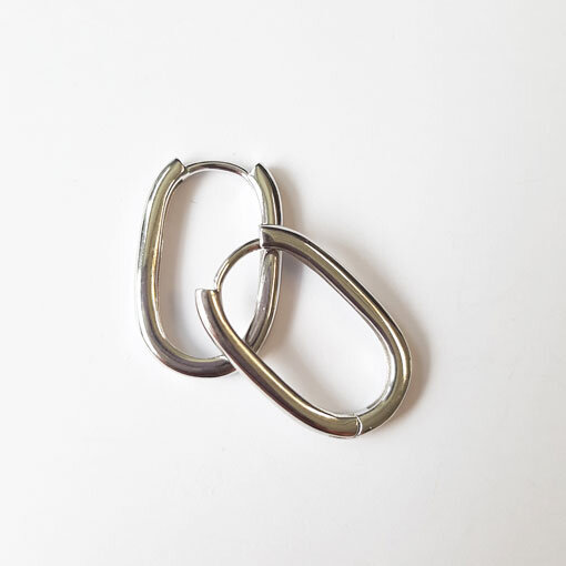 Creole 24 x 16mm / 1 pair / silver