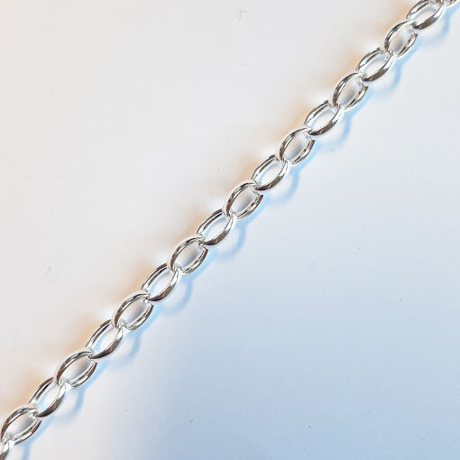 Silver Chain by the meter 5 x 3mm / 1cm / silver