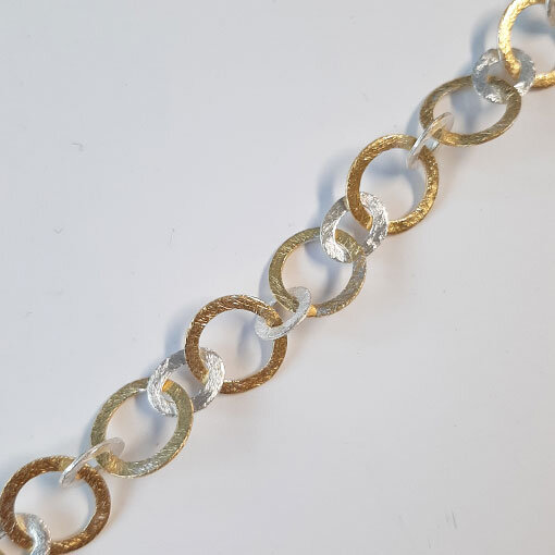Silver Chain by the meter 12mm / 1cm / bicolor