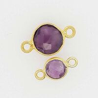 Amethyst 8mm / 10 Stück / gold