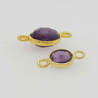 Amethyst 8mm / 10 pieces / gold