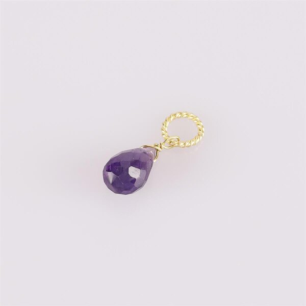 Semi Precious Gemstone drop purple amethyst / 5g / approx. 11 pieces / gold