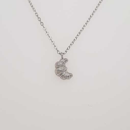 Silver Chain with Croissant