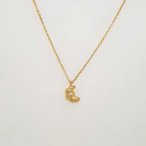 Silver Necklace with Croissant 40+4cm / 1 piece / gold
