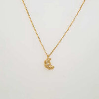 Silver Necklace with Croissant 40+4cm / 1 piece / gold