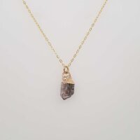 Rosenquarz / 40+4cm /1 Stück / gold
