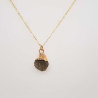 Rosenquarz / 40+4cm /1 Stück / gold