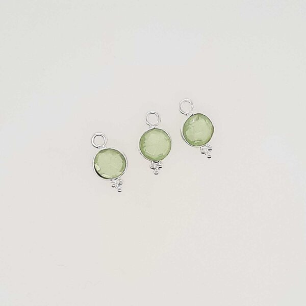 Semi  Precious Stone green Amethyste / 10 pieces / gold