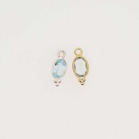 Semi  Precious Stone, Topaz / 10 pieces / silver