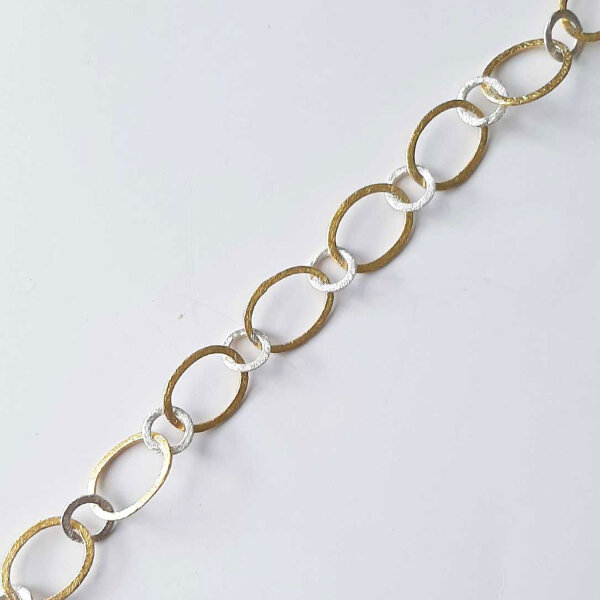 Silver Chain by the meter, bicolor