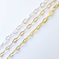 Silberkette 10 x 7mm / 1 cm / gold