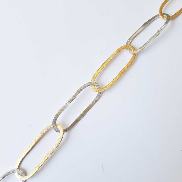 Silver Chain 36 x 13mm / 1cm / bicolor